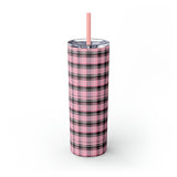 Pink Plaid Limited Edition 20oz Skinny Tumbler with Straw!