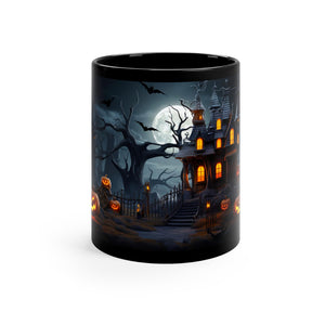 Halloween haunted house full moon coffee