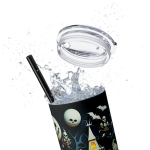 Halloween 20oz skinny mug with straw