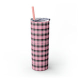Pink Plaid Limited Edition 20oz Skinny Tumbler with Straw!