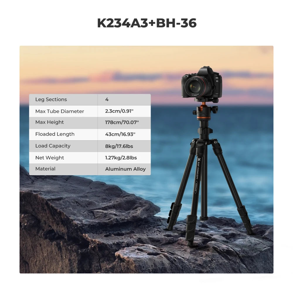 Lightweight Travel Camera Tripod