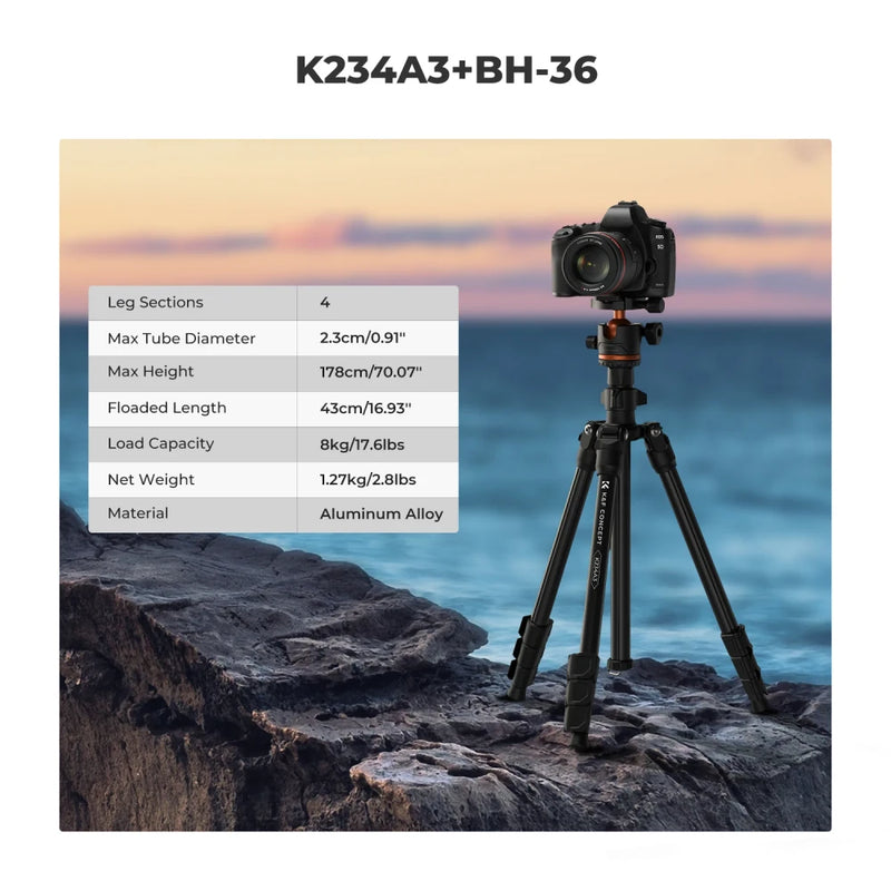 Lightweight Travel Camera Tripod