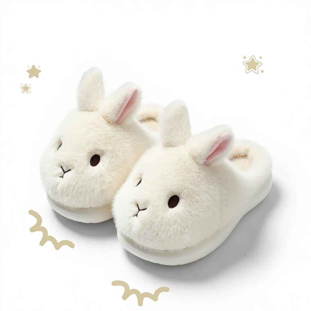 Plush Bunny Cotton House Slippers