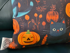 Happy Treasures Store Fall Throw Pillows Cats and Pumpkins