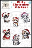 Cute Kitty Christmas Stickers Set of 12