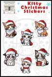 Cute Kitty Christmas Stickers Set of 12