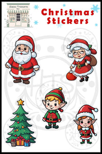 Santa Claus and Friends Sticker Set of 14