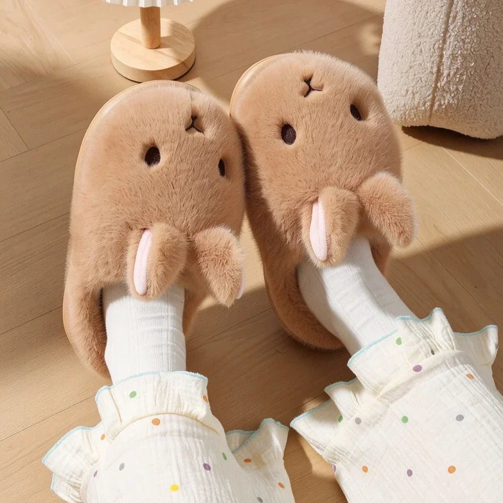 Plush Bunny Cotton House Slippers
