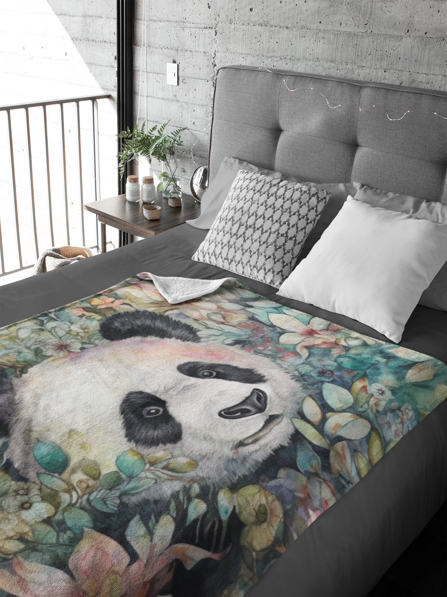 throw blanket, Panda, Panda bear, Panda bear art, home decor, gift ideas, whimsical gifts, nature-inspired, watercolor, comfortable, durable, polyester, lightweight, versatile, gifts for all occasions