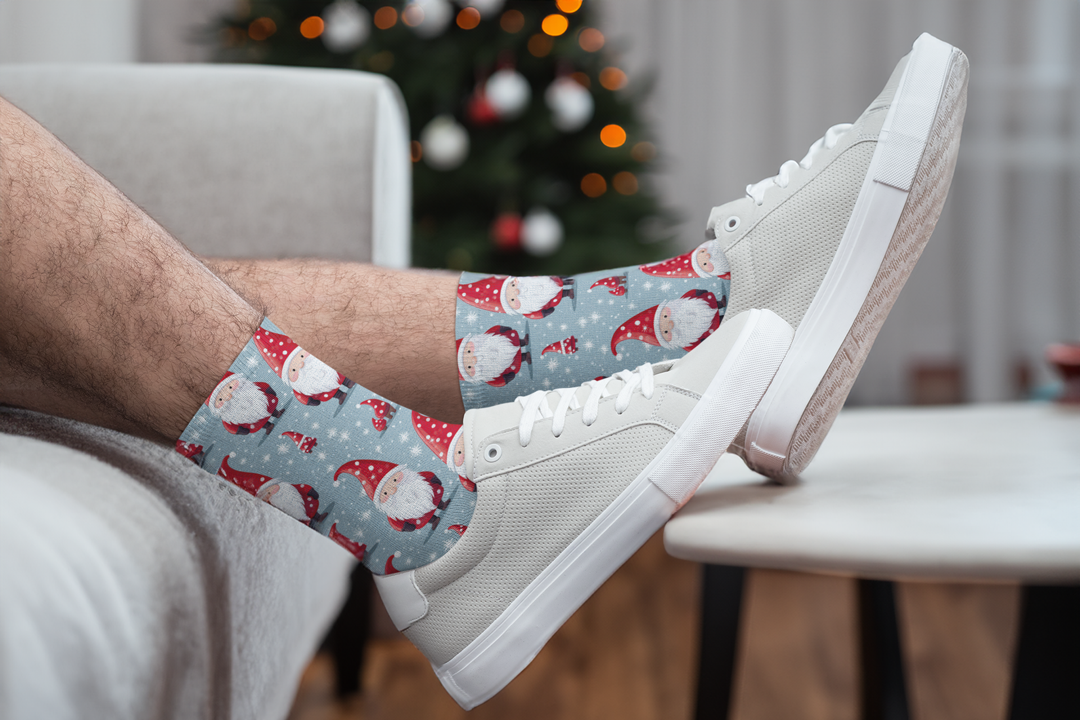 Polka Dot Santa Elf Christmas Socks