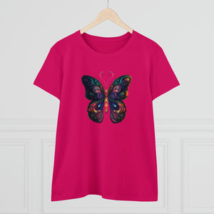 Whimsical Flutter Women's Hand Painted Butterfly Cotton Tee