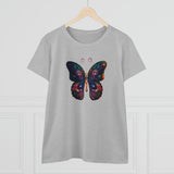 Whimsical Flutter Women's Hand Painted Butterfly Cotton Tee