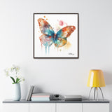 Nature's Elegance Whimsical Butterfly Watercolor Print on Framed Canvas