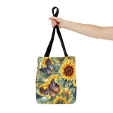 Blooming Whimsy Sunflowers and Butterflies Tote Bag
