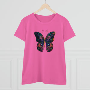 Whimsical Flutter Women's Hand Painted Butterfly Cotton Tee