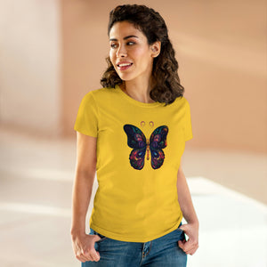 Whimsical Flutter Women's Hand Painted Butterfly Cotton Tee