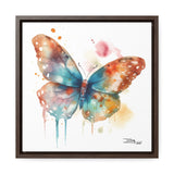 Nature's Elegance Whimsical Butterfly Watercolor Print on Framed Canvas