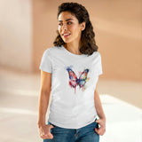 Whimsical Butterfly Watercolor Cotton Tee for Women