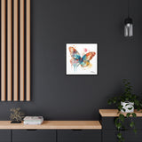 Nature's Elegance Whimsical Butterfly Watercolor Print on Framed Canvas