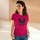 Whimsical Flutter Women's Hand Painted Butterfly Cotton Tee