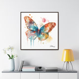 Nature's Elegance Whimsical Butterfly Watercolor Print on Framed Canvas