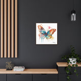 Nature's Elegance Whimsical Butterfly Watercolor Print on Framed Canvas