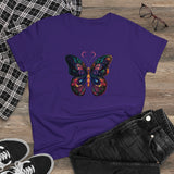 Whimsical Flutter Women's Hand Painted Butterfly Cotton Tee