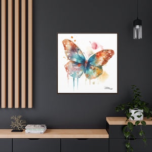 Nature's Elegance Whimsical Butterfly Watercolor Print on Framed Canvas