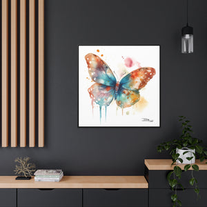 Nature's Elegance Whimsical Butterfly Watercolor Print on Framed Canvas