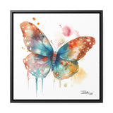 Nature's Elegance Whimsical Butterfly Watercolor Print on Framed Canvas