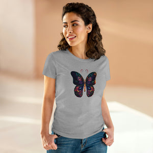 Whimsical Flutter Women's Hand Painted Butterfly Cotton Tee