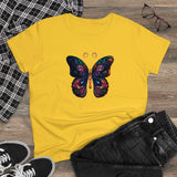 Whimsical Flutter Women's Hand Painted Butterfly Cotton Tee