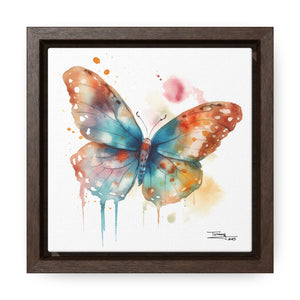 Nature's Elegance Whimsical Butterfly Watercolor Print on Framed Canvas