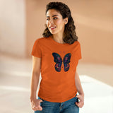 Whimsical Flutter Women's Hand Painted Butterfly Cotton Tee