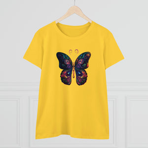 Whimsical Flutter Women's Hand Painted Butterfly Cotton Tee