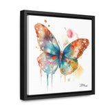 Nature's Elegance Whimsical Butterfly Watercolor Print on Framed Canvas