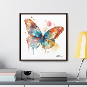 Nature's Elegance Whimsical Butterfly Watercolor Print on Framed Canvas