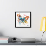 Nature's Elegance Whimsical Butterfly Watercolor Print on Framed Canvas