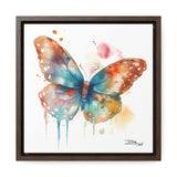 Nature's Elegance Whimsical Butterfly Watercolor Print on Framed Canvas