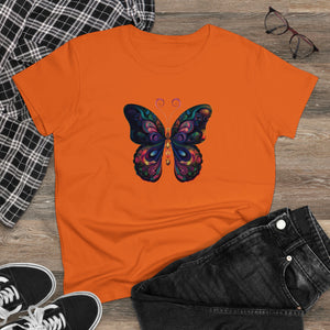 Whimsical Flutter Women's Hand Painted Butterfly Cotton Tee