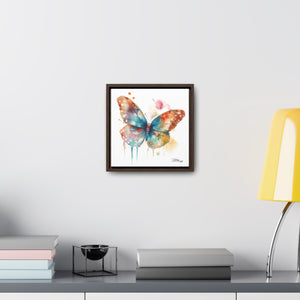 Nature's Elegance Whimsical Butterfly Watercolor Print on Framed Canvas