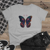 Whimsical Flutter Women's Hand Painted Butterfly Cotton Tee