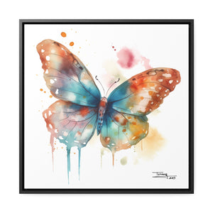 Nature's Elegance Whimsical Butterfly Watercolor Print on Framed Canvas