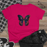 Whimsical Flutter Women's Hand Painted Butterfly Cotton Tee