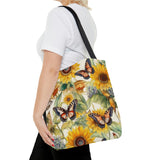 Nature's Delight Whimsical Sunflowers and Butterflies Tote Bag