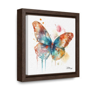 Nature's Elegance Whimsical Butterfly Watercolor Print on Framed Canvas